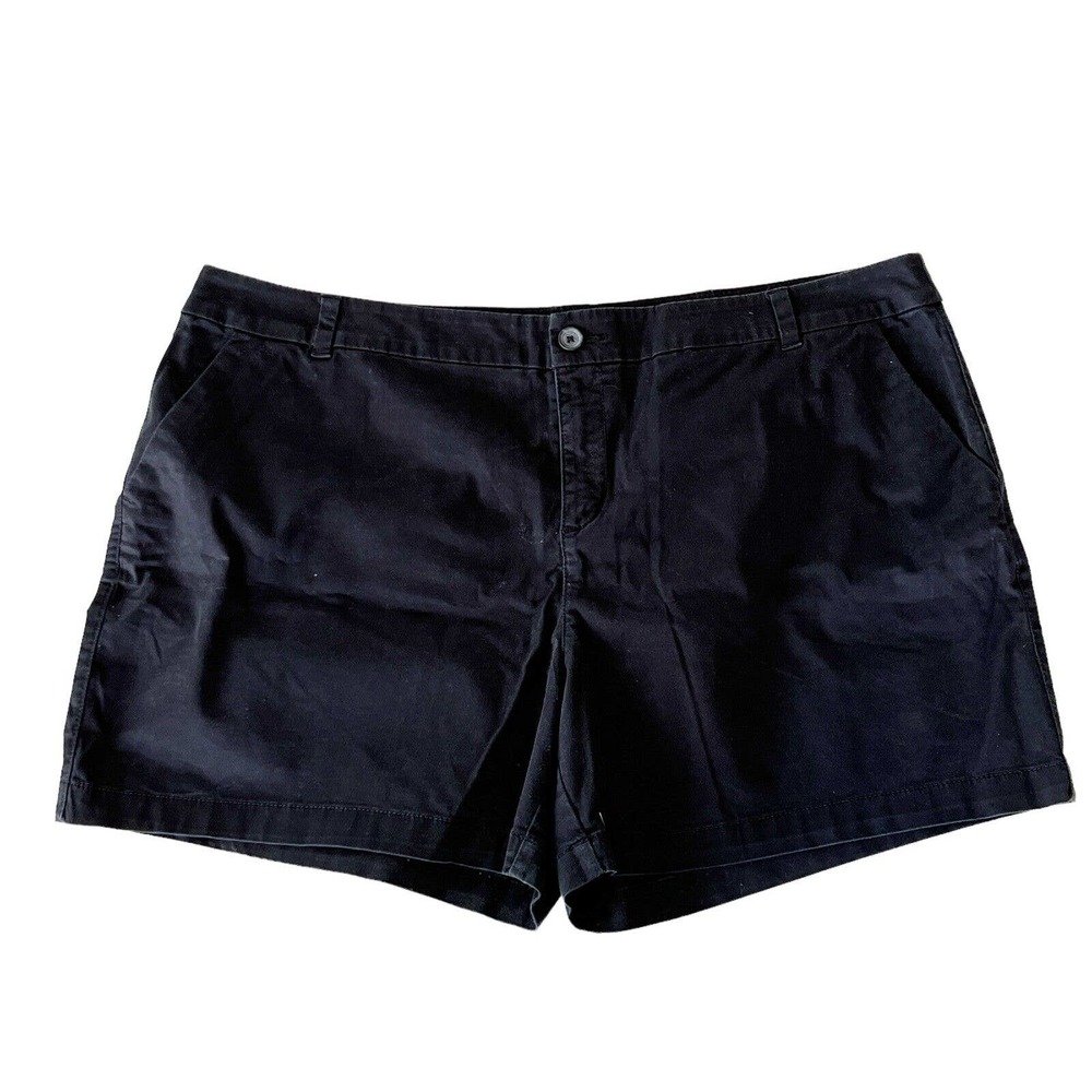 Style & Co. Shorts 20 Black Zip Front Pockets High Rise Stretch Belt Loops